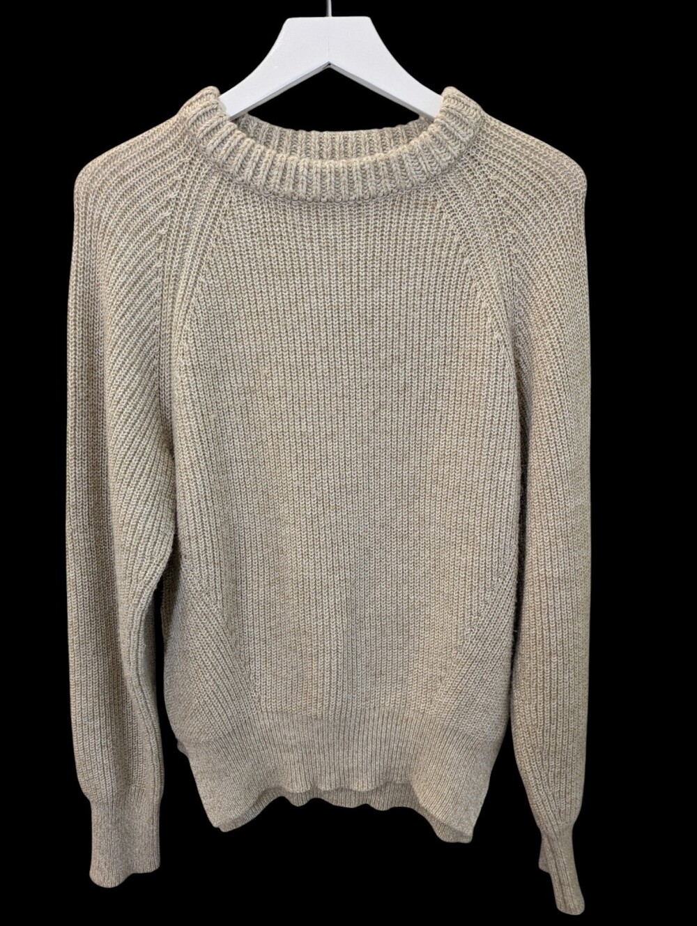 Modern Citizen Fisherman Sweater XS Oatmeal Tan Chunky Knit Side Slit Old Money - Picture 1 of 9